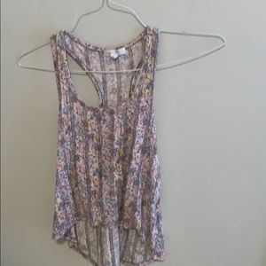 floral high low crop top